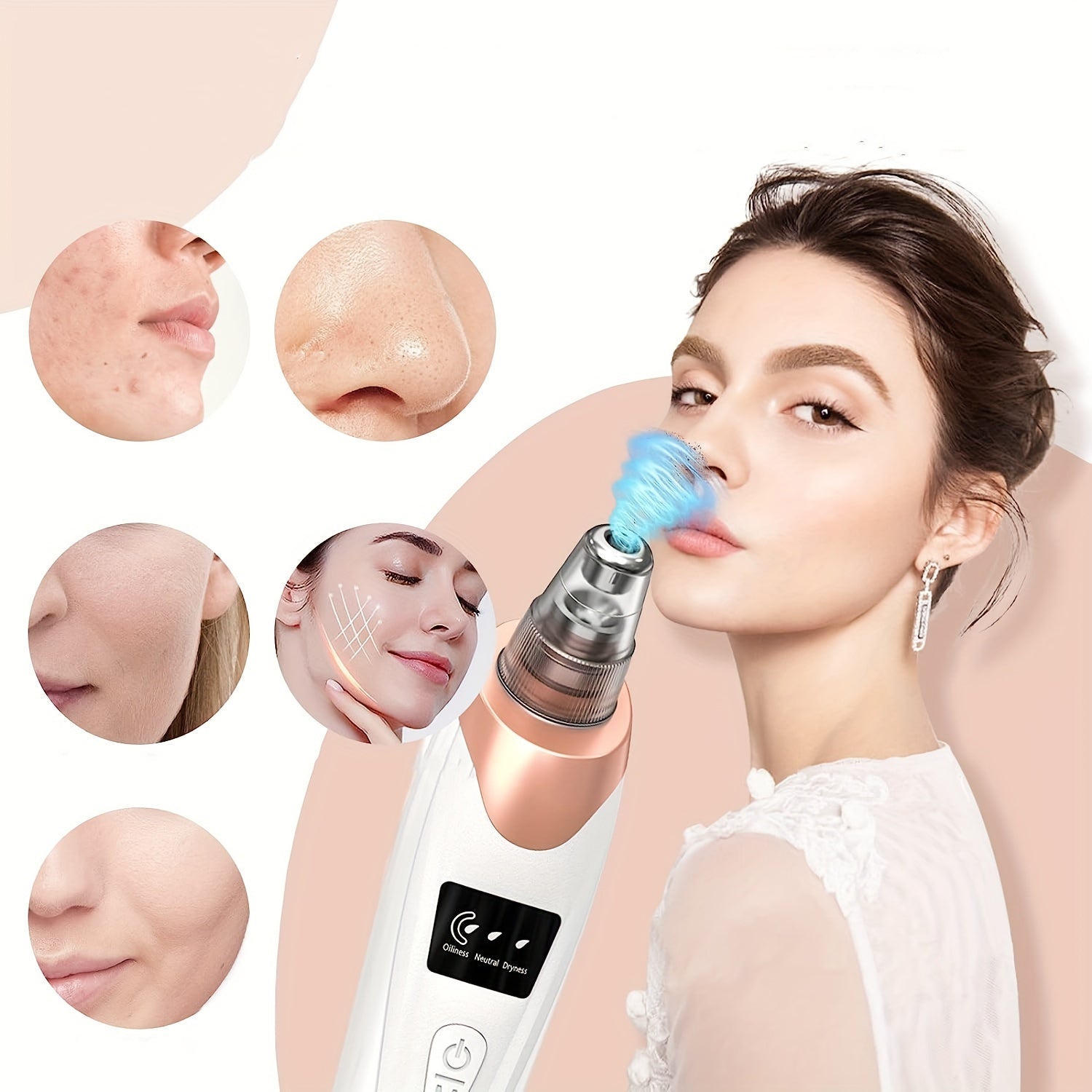2023 Newest Pore Vacuum, Facial Pore Cleaner - 5 Suction Power, 5 Probes, USB Rechargeable Vacuum Kit Electric Tool for Adult